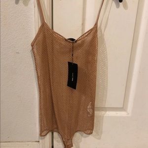 Mesh body suit gold